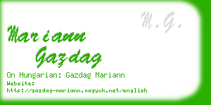 mariann gazdag business card